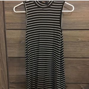 Black &’d white striped dress